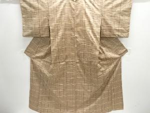 格子織り出し手織り紬着物